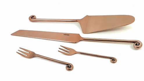 Vibhsa Cake server, Knife and Cake Forks Set (Treble Note)