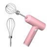 Wireless Electric Food Mixer Portable 3 Speeds Egg Beater Baking Dough Cake Cream Mixer Kitchen Tools - Pink