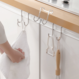 1pc Punch-free Hanger; Double-S Type Storage Rack 8lbs(MAX) - Silvery - One-size