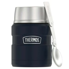 Thermos Stainless King Vacuum Insulated Stainless Food Jar with Folding Spoon, Midnight Blue, 16oz - Thermos