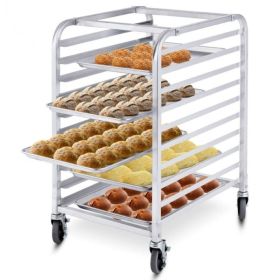 Desserts Make Cake Pans 10 Sheet Aluminum Rolling Bakery Pan Rack - Silver - Aluminum