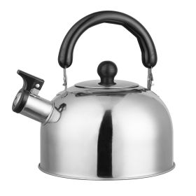 2.1Quarts Stainless Steel Whistling Tea Kettle Stovetop Induction Gas Teapot with Insulated Handle Camping Kitchen Office - Stainless Steel