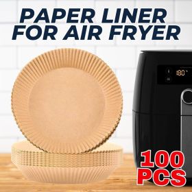 Air Fryer Liners , 100 Pcs Disposable Paper Liner For Roasting Microwave - Brown