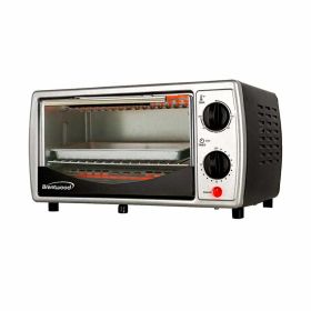 Brentwood Appliances TS-345B Stainless Steel 4 Slice Toaster Oven - Black, Silver - Brentwood Appliances