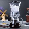 Cold Brew Container 500ml Coffee Maker Adjustable Ice Drip Glass Cold Dripper Coffee Machine for Cold Brew Coffee - black