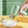 Wireless Portable Electric Food Mixer 3 Speeds Automatic Whisk Dough Egg Beater Baking Cake Cream Whipper Kitchen Tool - Green