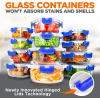 24-Piece Food Storage Containers Superior Glass Food Storage, 11-35 oz. Capacity - blue