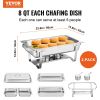 VEVOR 2-Pack Rectangle Chafing Dish Set 2 Full-Size 8Qt Pan 4 Half-Size 4Qt Pans - Default