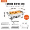 VEVOR 4-Pack Rectangle Chafing Dish Set with Full-Size 8Qt Pan Frame Fuel Holder - Default