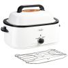 Kitchen White 20 24 26 QT Stainless Steel Chicken Electric Turkey Roaster With See-through Lid - as Pic