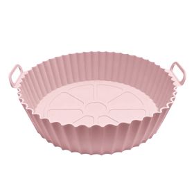 1/2pcs Air Fryer Silicone Pot; Reusable Air Fryer Liners; Silicone Air Fryer Basket; Food Safe Air Fryer Accessories (Color: Pink)