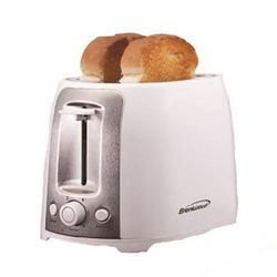 Brentwood 2 Slice Cool Touch Toaster ; White and Stainless Steel - TS-292W (Color: White)